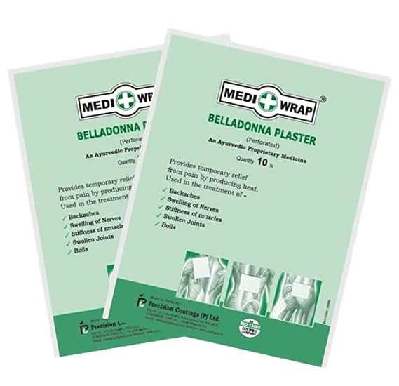 Ayurvedic Belladonna Pain Relief Plaster (20 Plasters) | Muscle & Joint Pain Patch