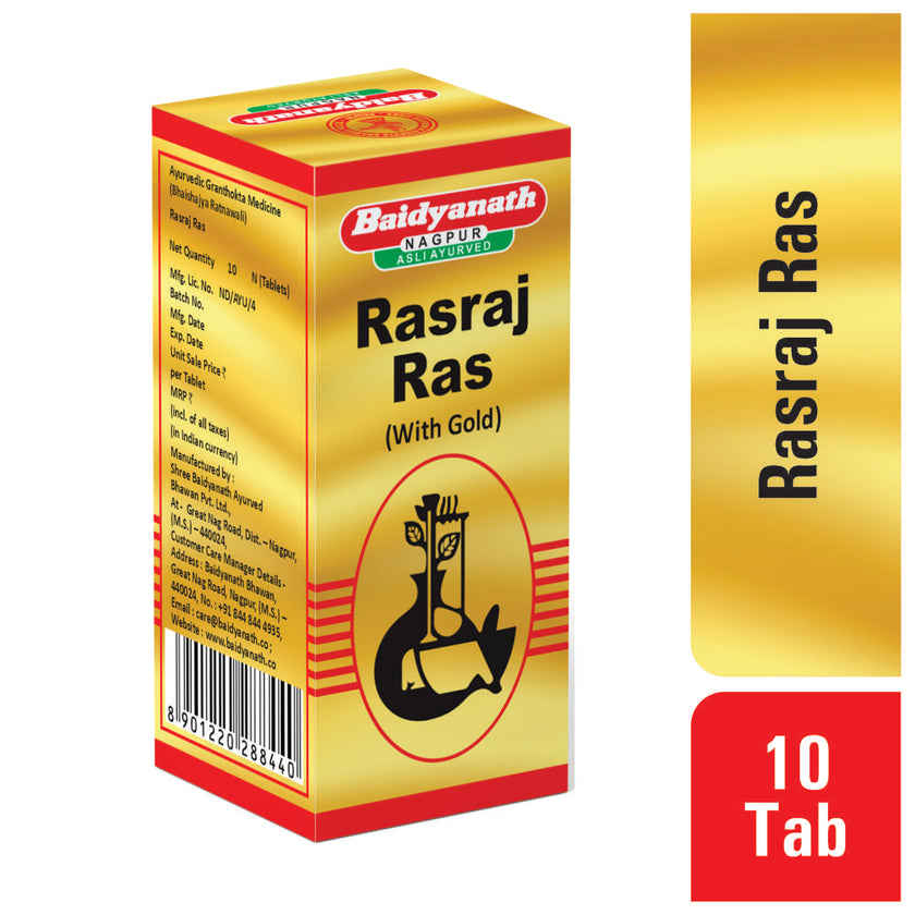 Baidyanath Asli Ayurved Rasraj Ras 10 Tablets | Classical Ayurvedic Rasashastra Formulation