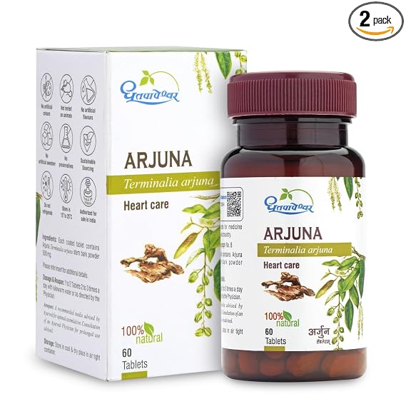 Dhootapapeshwar Arjuna Tablet 60 Tablets | Ayurvedic Heart Health & Antioxidant Support
