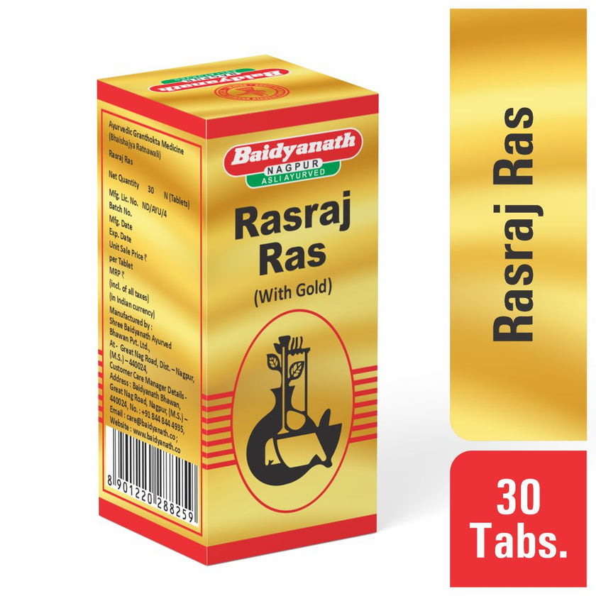 Baidyanath Asli Ayurved Rasraj Ras 30 Tablets | Classical Ayurvedic Rasashastra Formulation