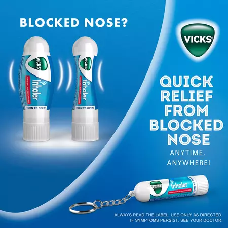 Vicks Inhaler Pack of 2 | Nasal Inhaler for Convenient Freshening