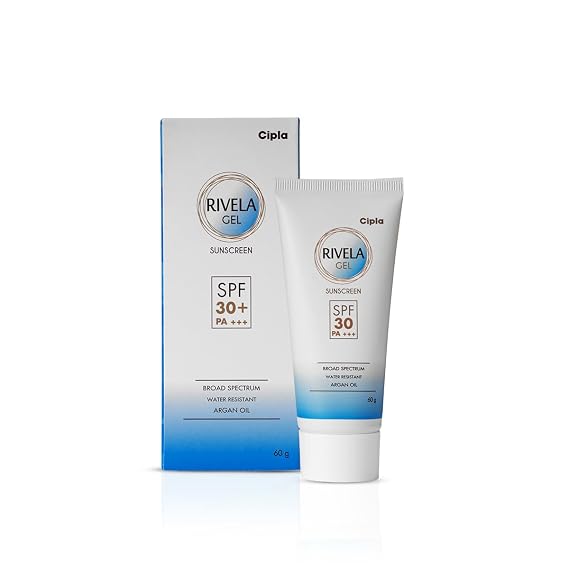 Rivela Gel Sunscreen SPF 30+ PA+++ 60 GM | Non-Sticky UVA UVB Protection