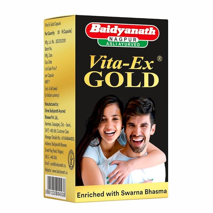Baidyanath Asli Ayurved Vita Ex Gold Plus 20 Capsules | Stamina & Vitality Support