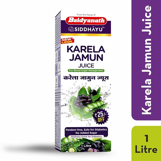 Baidyanath Asli Ayurved Karela Jamun Juice 1 L | Herbal Wellness Juice