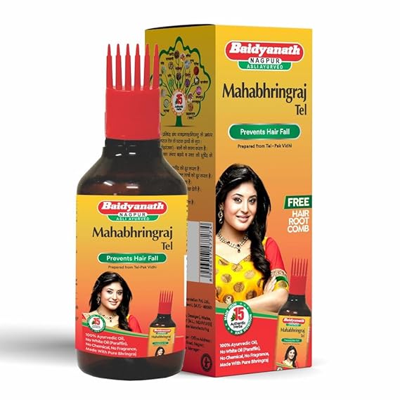 Baidyanath Mahabhringraj Tel 200 ml | Ayurvedic Hair Oil with Bhringraj & Herbs