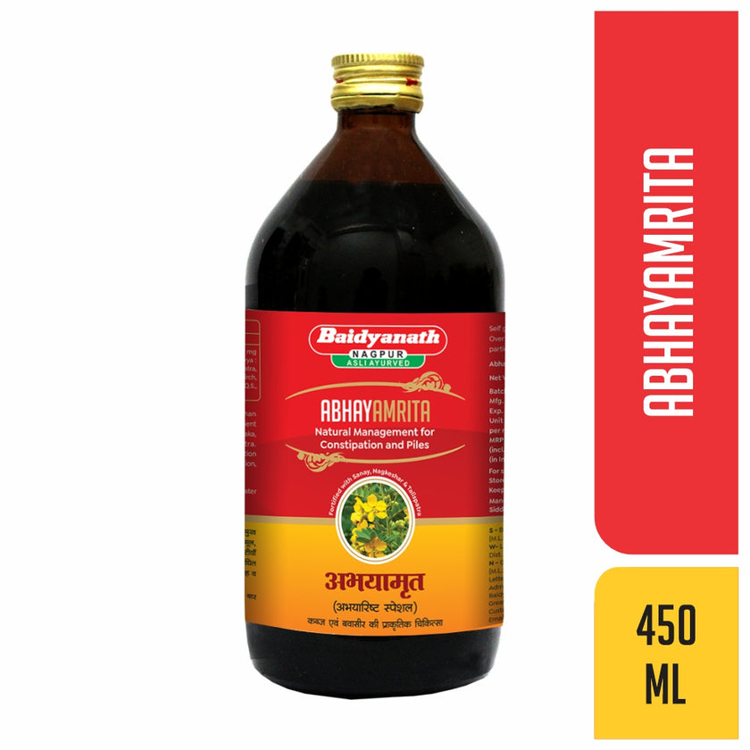 Baidyanath Asli Ayurved Abhayamrita (Abhayarishta Special) 450 ml | Ayurvedic Digestive & Bowel Wellness Support