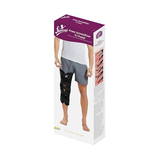 Flamingo Tri Panel Knee Immobilizer 17 Inch | Knee Support Brace for Knee Injury, Sprains, Fractures, Ligament Injuries & Post-Surgery Recovery