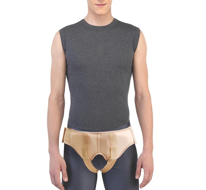 Flamingo Hernia Support Belt Size M | Orthopedic Inguinal Hernia Compression Belt with Adjustable Pads & Straps | Pre & Post-Surgery Hernia Support