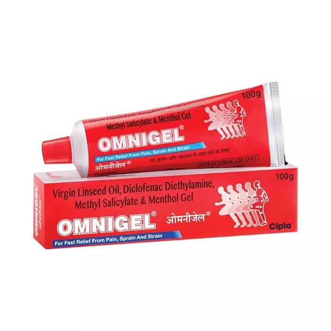 Cipla Omnigel Pain Relief Gel 100 GM | Fast Relief from Muscle & Joint Pain, Sprains & Strains