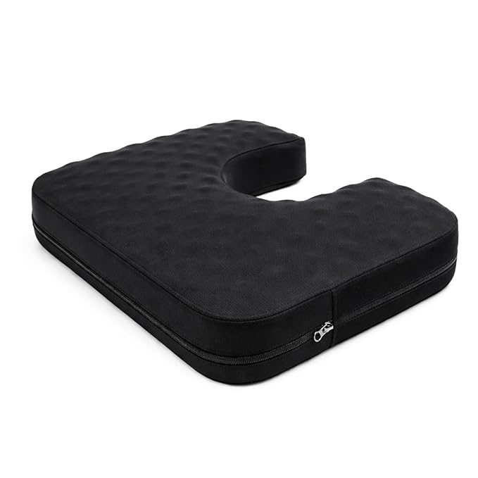 Flamingo Orthopedic Coccyx Memory Foam Seat Cushion | Tailbone Cushion for Sciatica, Coccyx Pain, Lower Back Support & Office Chair | Universal