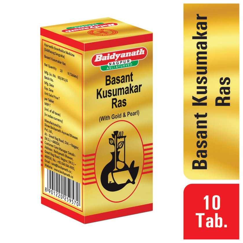 Baidyanath Basant Kusumakar Ras 10 Tablets | Premium Ayurvedic Rasayana & Wellness Support