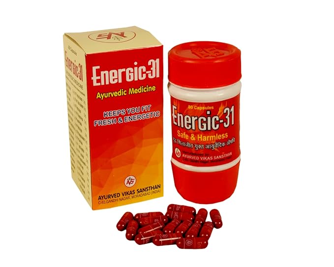 Energic 31 Capsules 80 Count | Ayurvedic Energy & Vitality Supplement