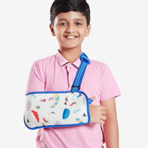 Flamingo Pediatric Arm Sling Size M | Tropical Design Adjustable Arm Support for Kids | Child Arm Brace for Fractures, Sprains & Injury Recovery