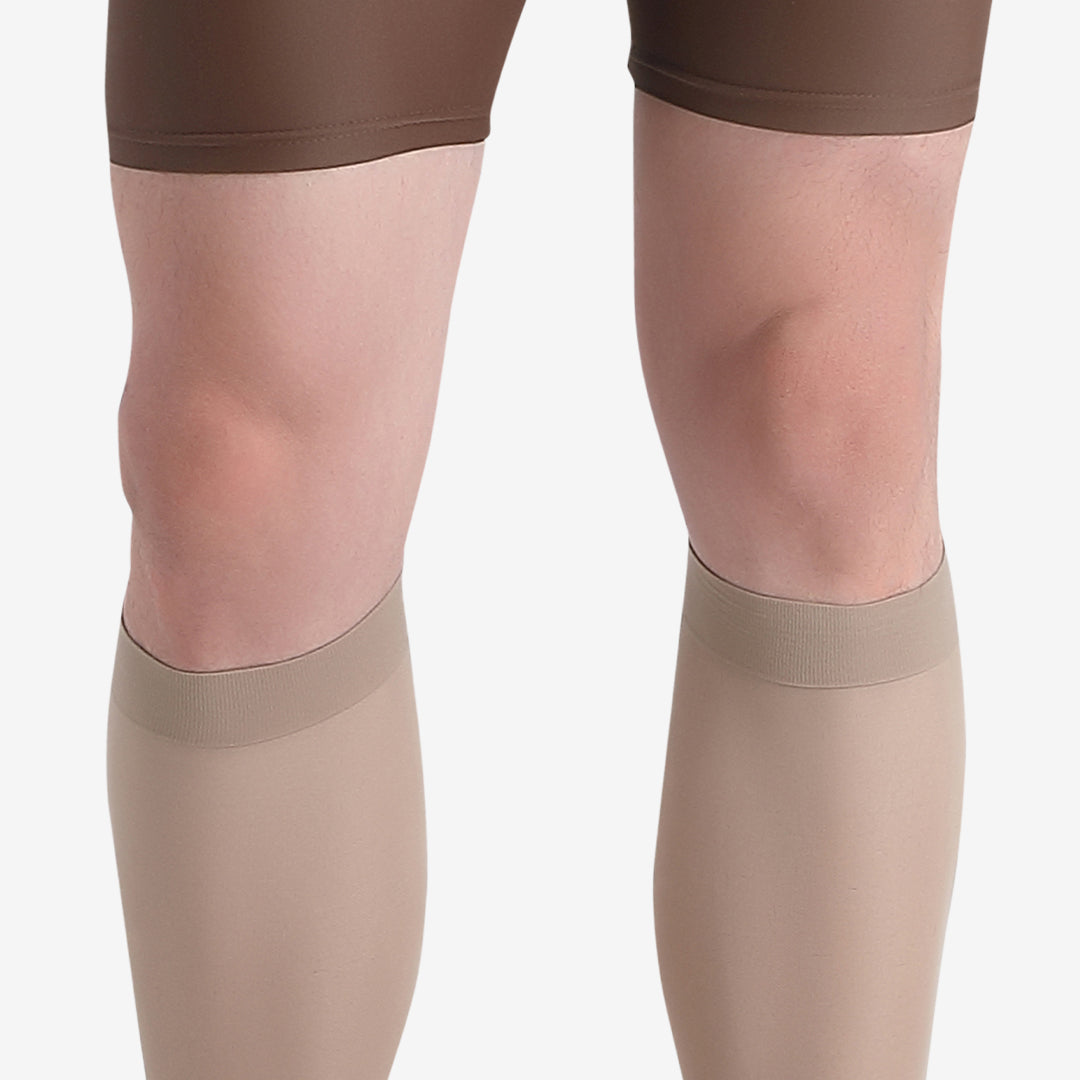 Flamingo Medical Compression Stockings Below Knee Class 1 Size L | Graduated Compression Stockings for Varicose Veins, Leg Swelling & Improved Blood Circulation | Beige