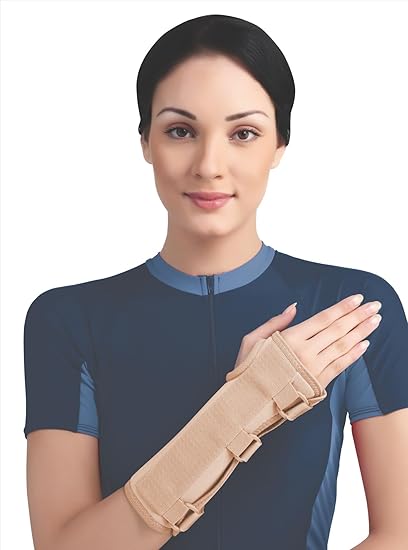 Flamingo Wrist Splint with Cock-Up Size M | Forearm & Wrist Immobilizer Brace for Carpal Tunnel, Tendonitis, Arthritis, Wrist Fracture & Sprain Support | Beige