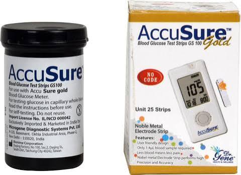 AccuSure Gold Blood Glucose Test Strips (50's)