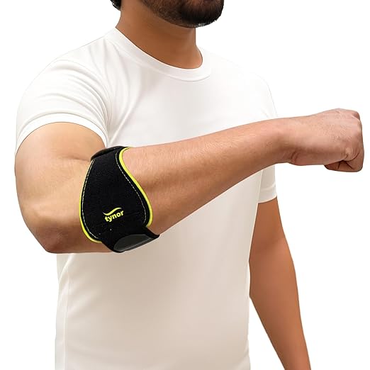 Tynor Tennis Elbow Support Universal – Adjustable Elbow Brace for Pain Relief (Men & Women)