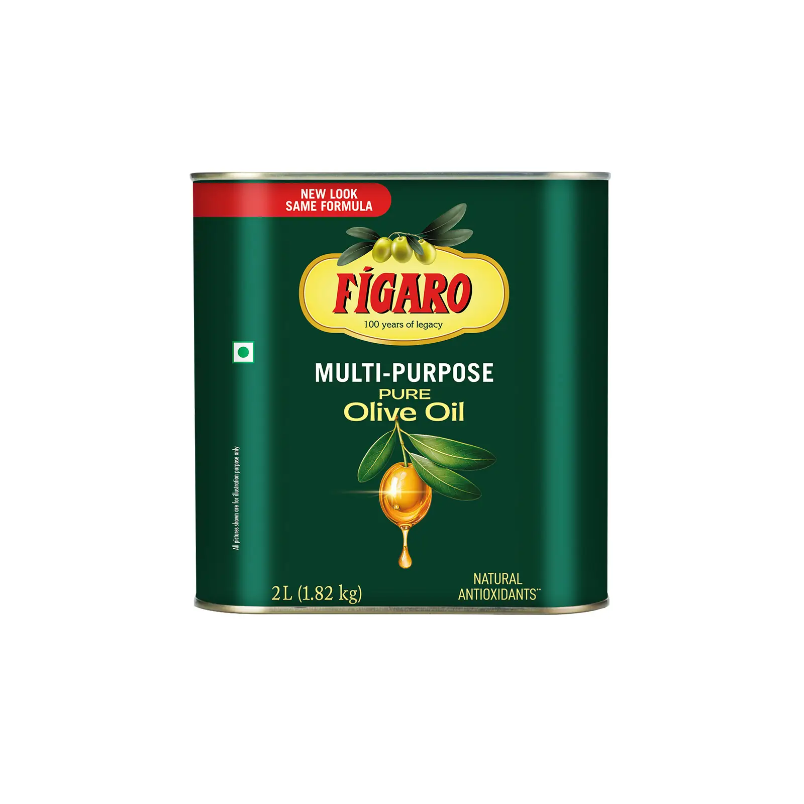 Figaro Multi-Purpose Pure Olive Oil 2 Litre Tin | Jaitun Tel | Imported from Spain