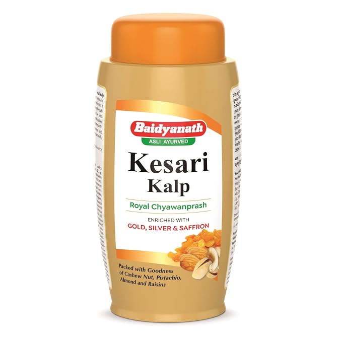 Baidyanath Asli Ayurved Kesari Kalp Royal Chyawanprash 500 g | Gold, Silver & Saffron Enriched