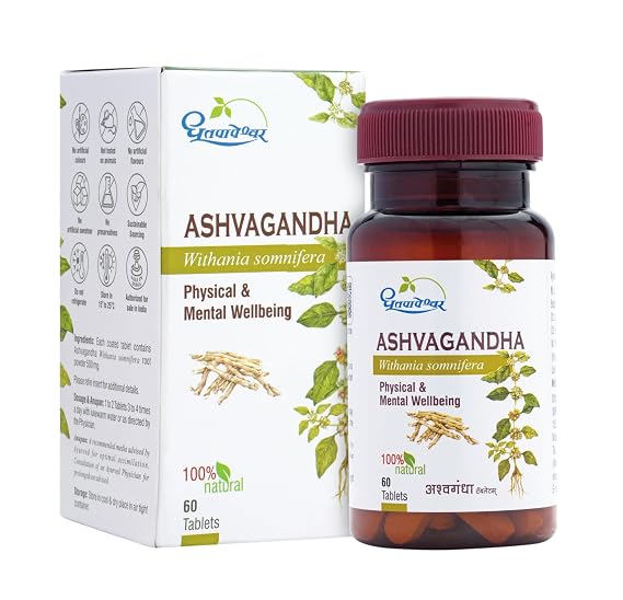 Dhootapapeshwar Ashwagandha Tablet 60s | Stress Relief & Nervous System Support