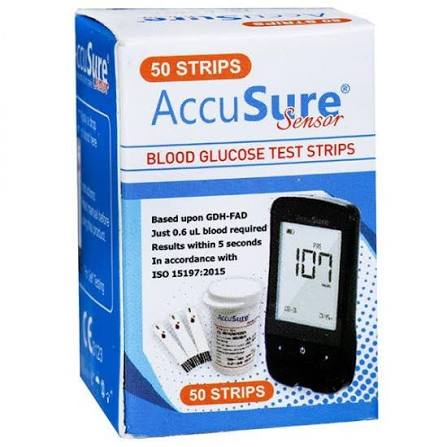 AccuSure Sensor Blood Glucose Test Strips (50's)