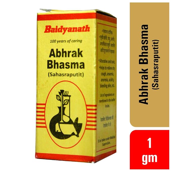 Baidyanath Asli Ayurved Abhrak Bhasma (Sahasraputi) 1 g | Classical Ayurvedic Rasashastra Formulation