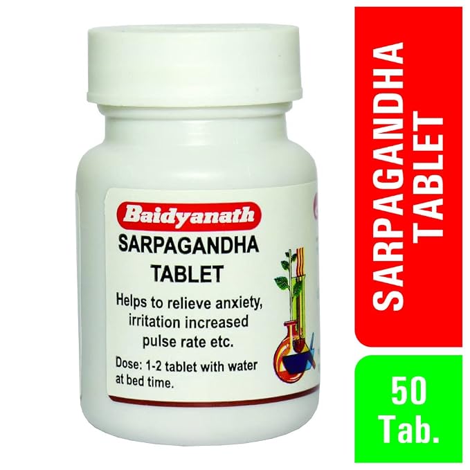 Baidyanath Asli Ayurved Sarpagandha Tablets 50 Tablets | Ayurvedic Blood Pressure & Relaxation Support