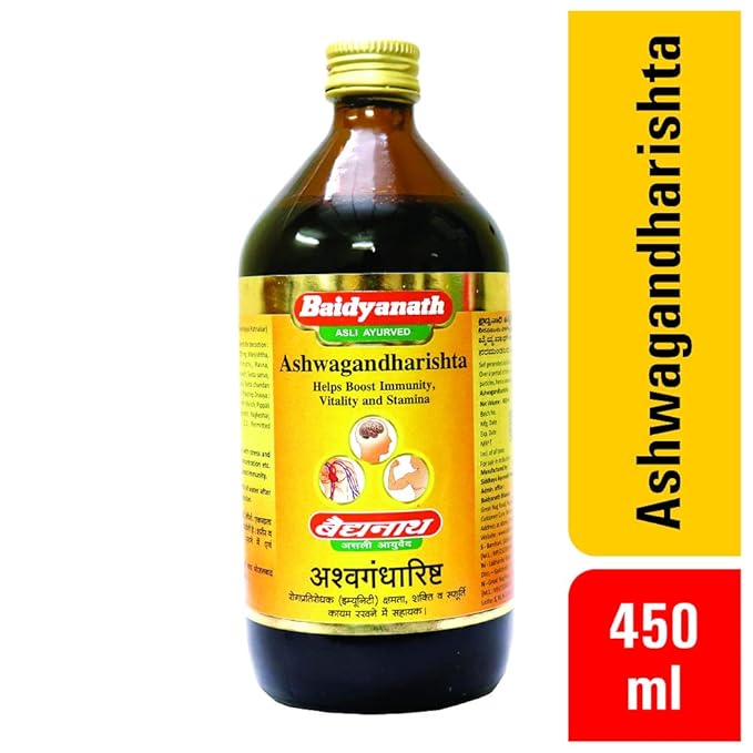 Baidyanath Asli Ayurved Ashwagandharishta 450 ml | Ayurvedic Strength, Vitality & Wellness Support