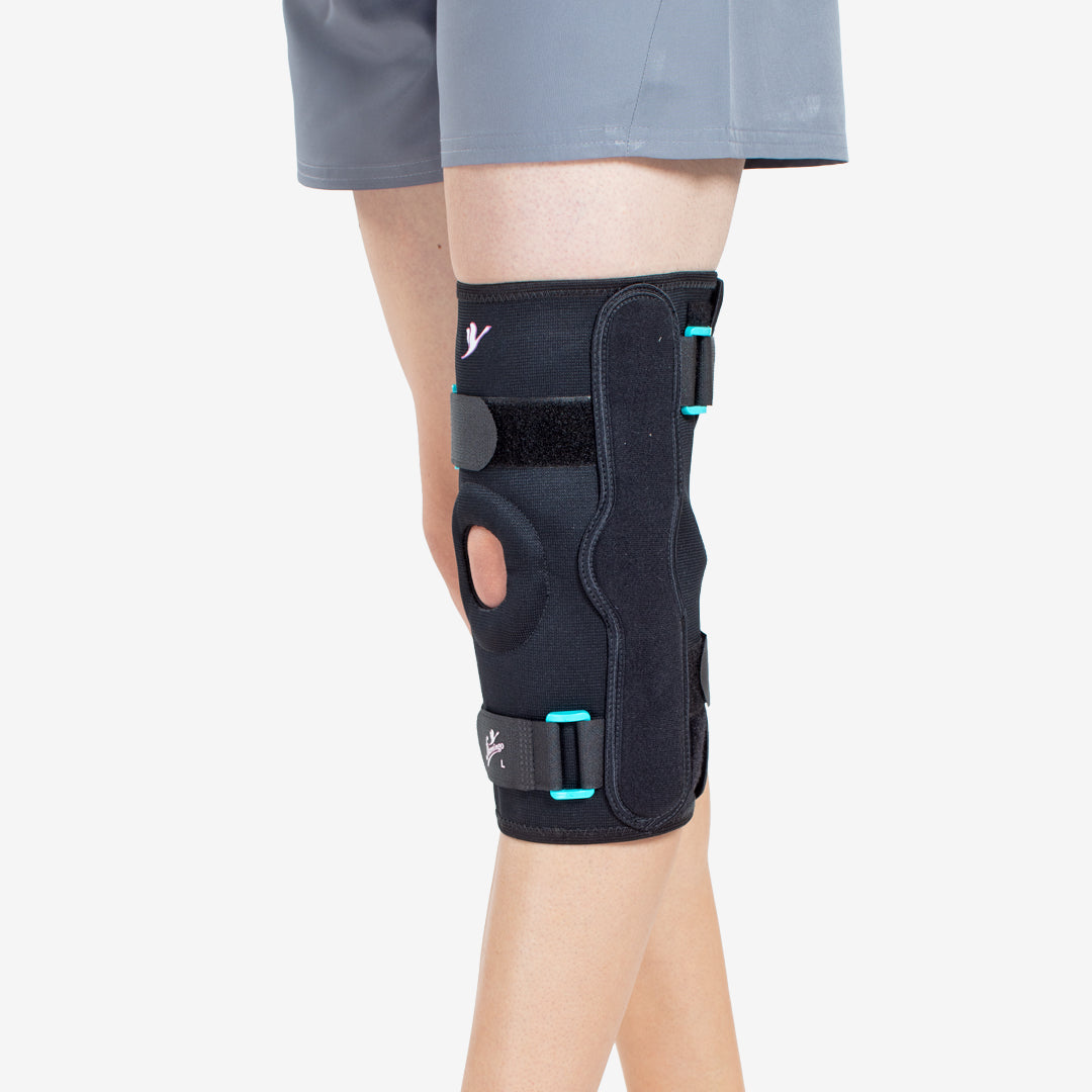 Flamingo Gel Bi-Axle Hinged Knee Brace Size M | Hinged Knee Support with Gel Patella Ring for Ligament Injury, ACL, Meniscus, Arthritis & Post-Surgery Recovery