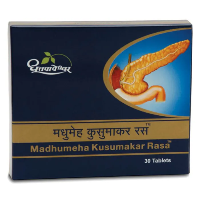 Dhootapapeshwar Madhumeha Kusumakar Rasa 30 Tablets | Ayurvedic Support for Diabetic Wellness