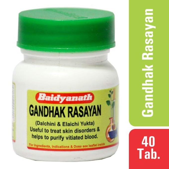 Baidyanath Asli Ayurved Gandhak Rasayan 40 Tablets | Ayurvedic Skin & General Wellness Support