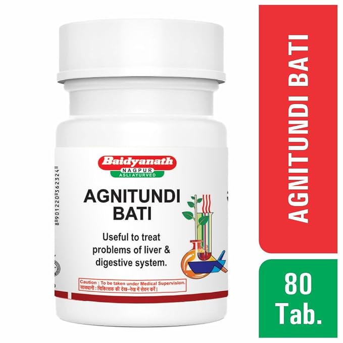 Baidyanath Asli Ayurved Agnitundi Bati 80 Tablets | Ayurvedic Digestive & Vata Wellness Support