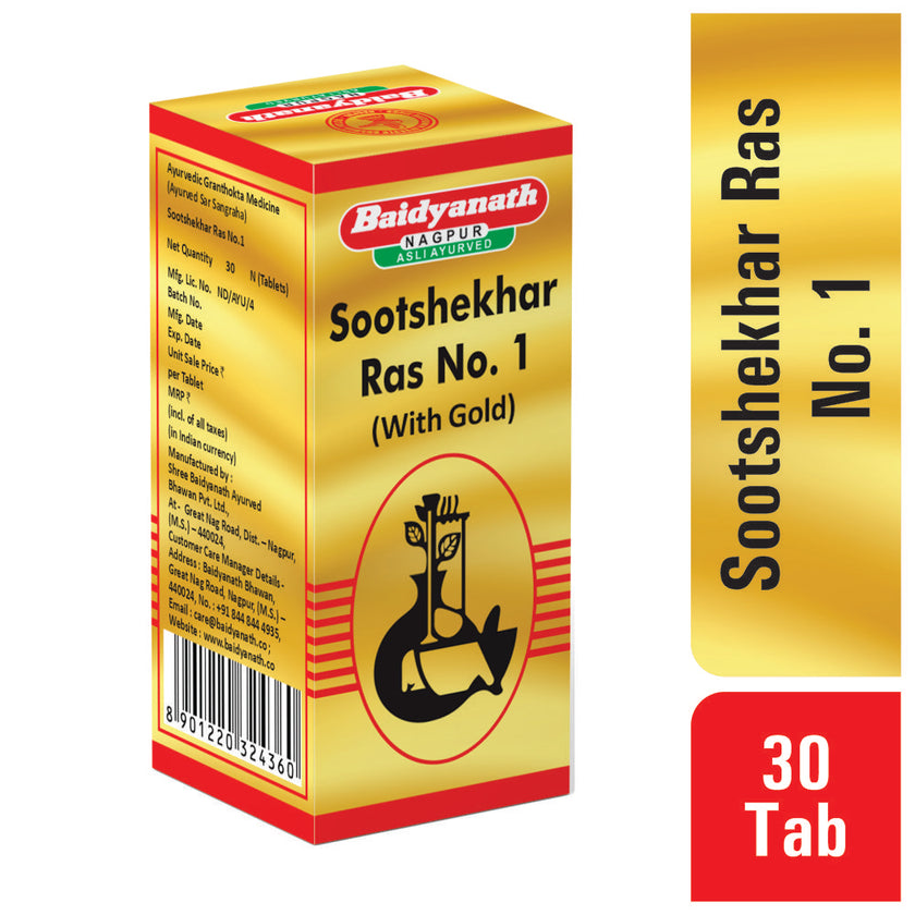 Baidyanath Sootshekar Ras No. 1 with Gold | Ayurvedic Digestive & Pitta Wellness Support
