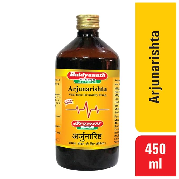Baidyanath Asli Ayurved Arjunarishta 450 ml | Ayurvedic Heart & Digestive Wellness Support