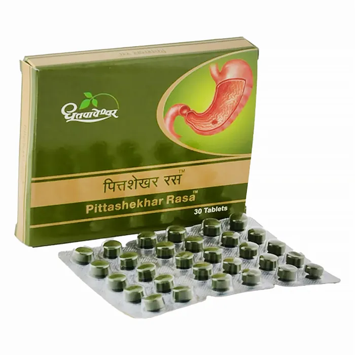 Dhootapapeshwar Pittashekhar Rasa Tablet 30's | Ayurvedic Digestive & Pitta Support