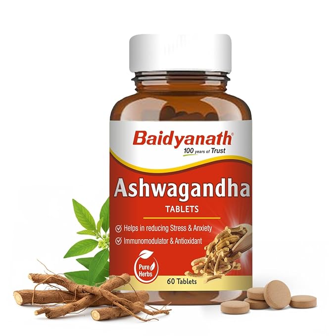 Baidyanath Ayurved Ashwagandha 60 Tablets | General Wellness & Stress Support