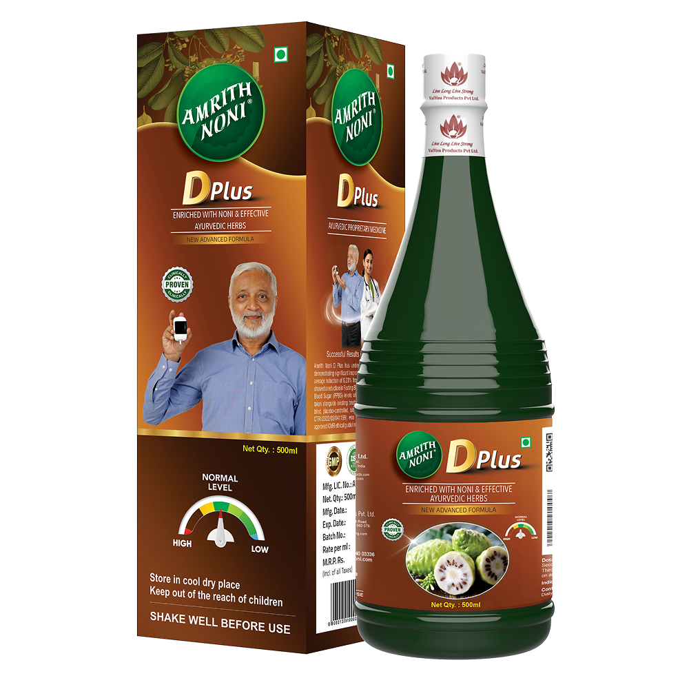 Amrith Noni D Plus | 500 ml | Ayurvedic Blood Sugar Wellness Tonic