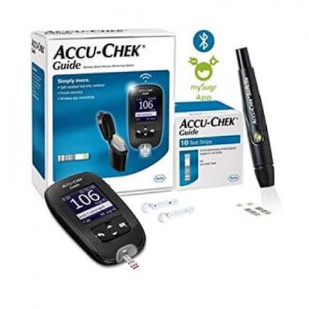 Accu-Chek Guide Glucometer (10 Free Test Strips Included)