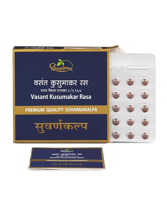 Dhootapapeshwar Vasant Kusumakar Rasa 30 Tablets | Ayurvedic Rasashastra for Diabetic & Overall Wellness
