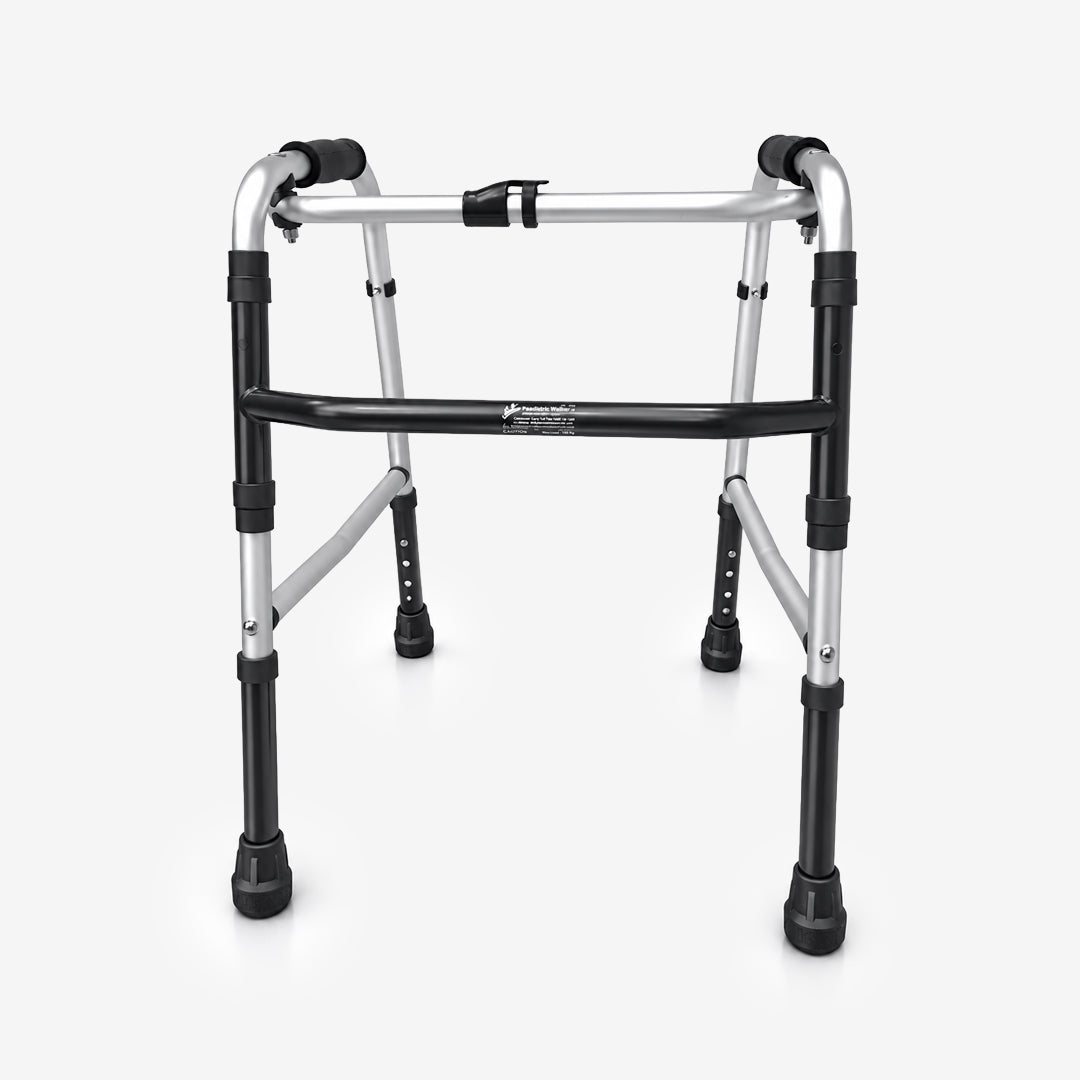 Flamingo Pediatric Walker | Lightweight Height Adjustable Aluminum Walking Aid for Children | Foldable Mobility Walker for Rehabilitation & Walking Support