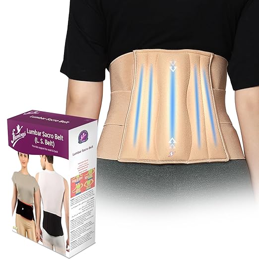 Flamingo Lumbar Sacro Belt Size L | Orthopedic Lower Back Support Belt for Back Pain, Sciatica, Lumbar Support & Posture Correction