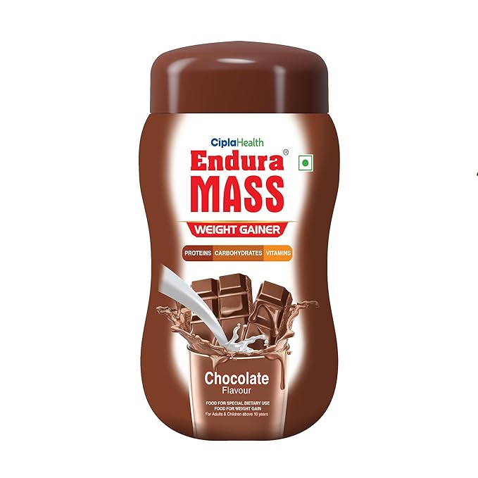 Endura Mass Weight Gainer Powder 500 GM | Chocolate Flavour | 3 Protein Sources, Carbs, Vitamins & Minerals