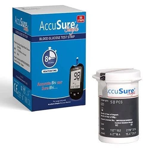 AccuSure Simple Blood Glucose Test Strips( 50's)