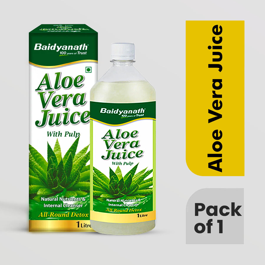 Baidyanath Pure Aloe Vera Juice 1 L | Ayurvedic Herbal Wellness Juice