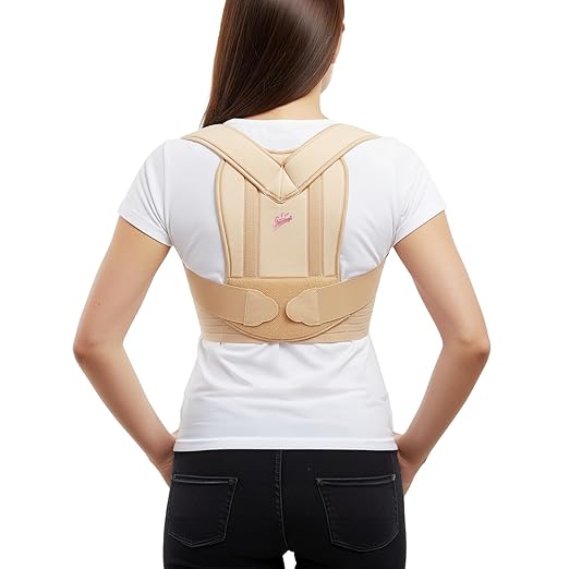 Flamingo Back Posture Corrector Belt Size XL | Orthopedic Upper Back & Shoulder Support Belt for Posture Correction, Back Pain Relief & Spine Alignment | Beige
