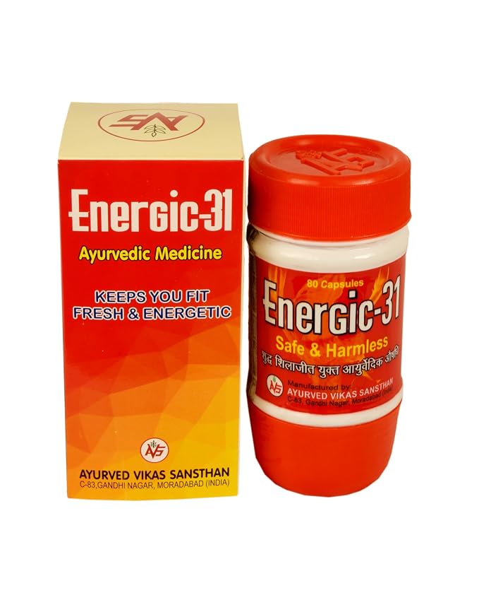 Energic 31 Capsules 40 Count | Ayurvedic Energy & Vitality Supplement
