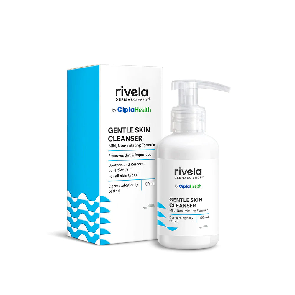 Rivela Dermascience Gentle Skin Cleanser by Cipla | Mild Face Cleanser for Sensitive & Dry Skin 100ml