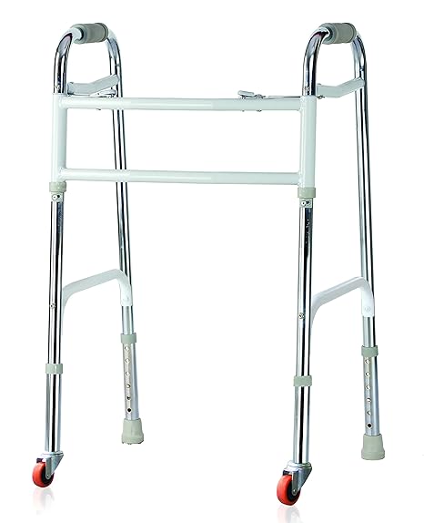 Tynor Walker Front Wheel HD | Heavy Duty Adjustable Folding Walker with Front Wheels for Bariatric Users & Rehabilitation