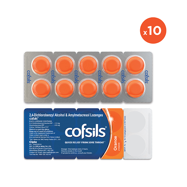 Cofsils Lozenges 1 Strip | Throat & Cough Relief Lozenges